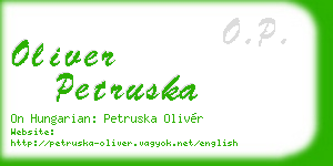 oliver petruska business card