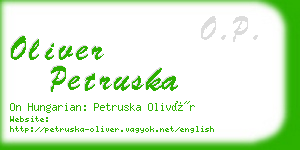 oliver petruska business card